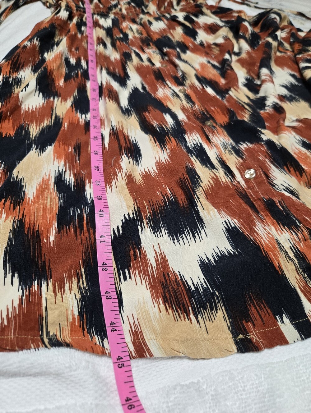 Harlow & Rose Rust Multi-Print Button-Front Midi Dress Size XL - Picture 11 of 11